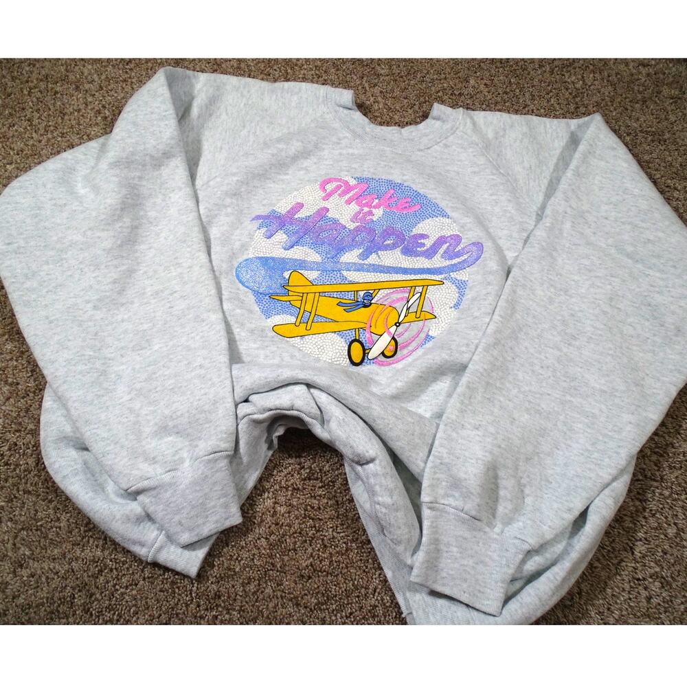 Vtg 90s Fruit of the Loom Make It Happen Graphic Crewneck XL